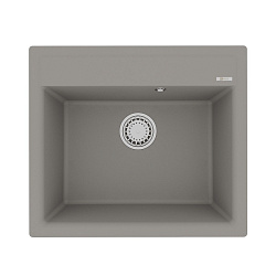 HANKA 570 Мойка кухонная из кварцгранита цвет: грей комплектация: крепеж, сливная арматура с перелив