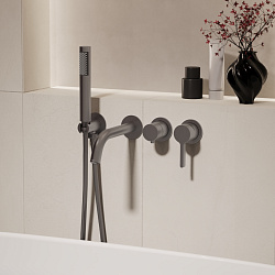 Смеситель для ванны Villa VTFW-1VL1BN, встраиваемый, брашированный никель, , шт