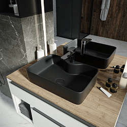 Corpa Nera Grossi/Гросси 48 раковина накладная с полочкой под смеситель, черный матовый