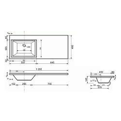 Умывальник мебельный Opadiris Эстет Даллас 120 правая