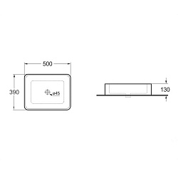 Раковина керамическая Vincea VBS-105MG, 500*410*130, накладная, цвет матовый серый, , шт
