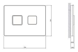 Вывод Кнопка ACCENTO SQUARE для AQUA 50 пневматическая пластик хром глянцевый