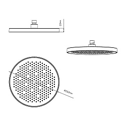 Верхний душ с держателем VSHD-42CMB, черный, , шт