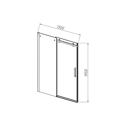 Душевая дверь Como-N VDS-4CN130CL, 1300, хром, стекло прозрачное, , шт