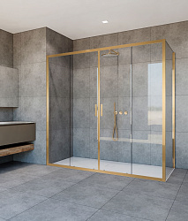 Душевой уголок Garda VSR-1G28017CLG, 1700*800, брашированное золото, стекло прозрачное, , шт