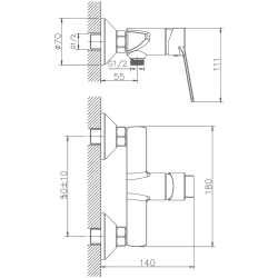 Гигиенический душ, латунь, хром HB55559
