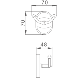 Крючок двойной, хром HB1905-2