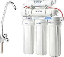 Пятиступенчатая система обратного осмоса Unicorn  FRO-5  c постфильтром и отдельным краном на мойку,