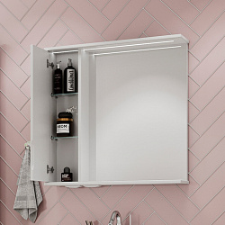Зеркало-шкаф Adel 70 левый (белый)