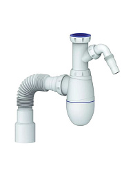 B520V CИФОН ДЛЯ МОЙКИ С ПЕРЕХОД. 40х32 С ВЫХОД.ПОД СТИРАЛКУ И ГИБКИМ СОЕД. д.40х40/50