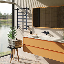 Aringa Порто полотенцесушитель лесенка электрический с полкой 80*50, графит