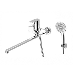 Смеситель универсальный для ванны с поворотным изливом 380 мм, хром