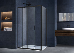 Душевой уголок Alpha VSR-3AL9011CLB, 1100*900, черный, стекло прозрачное, , шт