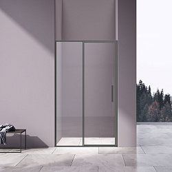 Душевая дверь Slim 8mm VDP-4SL120CLGM, вороненая сталь, стекло прозрачное, , шт