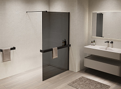 Душевая перегородка Walk-In VSW-1HR120CGB, 1200*2000, черный, стекло тонированное, , шт