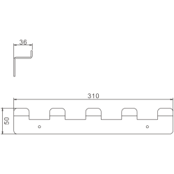 Планка с крючками (5), хром B9005
