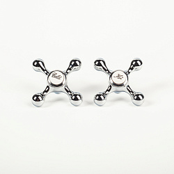 Маховик для смесителя, 8x24, крест, хром, комплект, 2 шт, ID, IDDIS, 991KR241SM