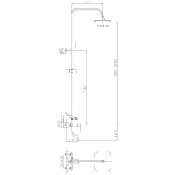 Душевая система, тропический душ, латунь, хром, HB2405
