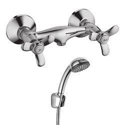 Смеситель для душа, двуручковый, латунь/хром