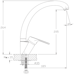 Смеситель для кухни, латунь, хром HB4116