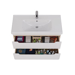 Тумба Lemark OLIVIA 100 см под 1 раковину, подвесная, 2 ящика, цвет корпуса: Дуб кантри, цвет фасада