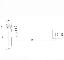 Corpa Nera сифон для раковины, хром