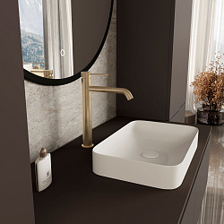 Смеситель для раковины City VBF-2C2BG однорычажный, брашированное золото, , шт