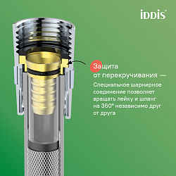 Шланг для душа, белый матовый, силиконовый, 1,2м, Optima Home, IDDIS, OPH12WLi19