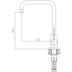 Смеситель для кухни, нержавеющая сталь HB70304-4