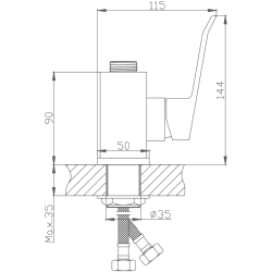 Смеситель однорычажный для кухни без излива, латунь, хром HB73556