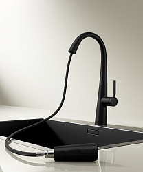 Смеситель для кухни Vincea VKF-176MB, черный, , шт