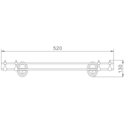Полка стеклянная 1- ярус, хром HB1507