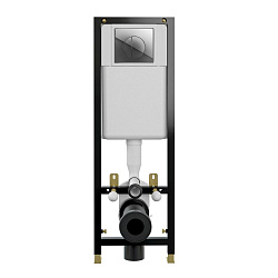 Выво Инсталляция BLACK 35 для унитаза механическая кнопка LEON пластик хром глянцевый