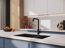 Смеситель для кухни COMO с п-образным изливом черный