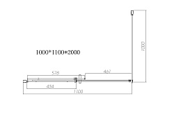 Душевой уголок Dice VSR-4D1011CLGM, 1100*1000, вороненая сталь, стекло прозрачное, , шт