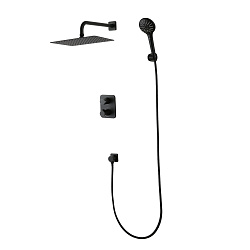 BRONX Встраиваемый  термостатический смеситель с верхним душем, латунь/чёрный, LM3749BL