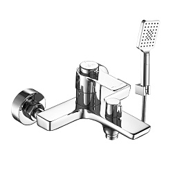Смеситель термостатический для ванны с коротким изливом, поворотный переключатель, латунь/хром