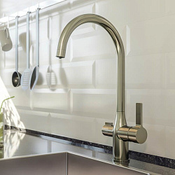 Смеситель для кухни с каналом для фильтрованной воды, сатин, Pure, IDDIS, PURBNFJi05