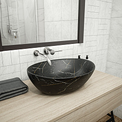 Corpa Nera Rossini/Россини  40 раковина накладная, черный мрамор