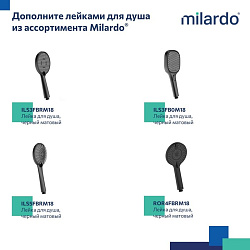 Шланг для душа, черный матовый, ПВХ, 1,6 м, Essential, Milardo, 180P16BM19