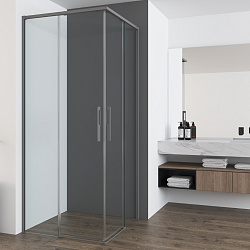 Душевой уголок Ultima VSS-7UL9090CLGM, 900*900, вороненая сталь, стекло прозрачное, , шт