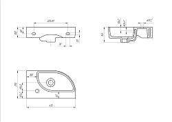 Раковина подвесная CAMEO 45 левая 1 отв.