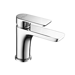 Смеситель для раковины, монолитный, высота излива 9 см, длина 11 см, латунь/хром