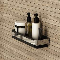 Черная полка для ванной комнаты, IDDIS, SHE13SBi44