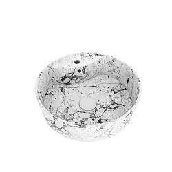 Corpa Nera Bosso/Боссо раковина  накладная D40 с полочкой под смеситель, белый мрамор