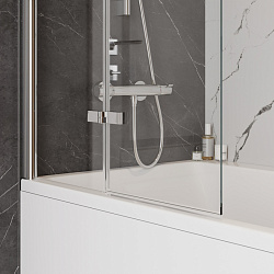 Corpa Nera Allegri/Аллегри Шторка на ванну 80х140, прозрачное стекло, профиль- хром