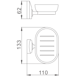 Мыльница стеклянная, хром HB1602