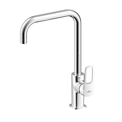 Смеситель для кухни с поворотным изливом, высота излива 27 см, длина 21,5 см, латунь/хром