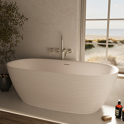 Ванна акриловая Vincea VBT-701-1700MW, 1700*800*585, цвет белый мат., щелевой перелив, слив белый, ,