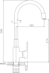Смеситель для кухни, силиконовый излив, латунь, зеленый/хром HB70112-12 